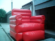 Red Durable Pvc Tarpaulin Inflatable Sofa Air Bed Furniture , Inflatable Couch Furniture