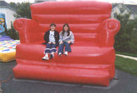Red Durable Pvc Tarpaulin Inflatable Sofa Air Bed Furniture , Inflatable Couch Furniture