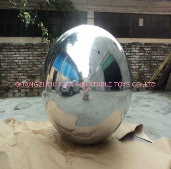 Silver Mirror Inflatable Advertising Balloons For Party Show , Party Show Mirror Balloon