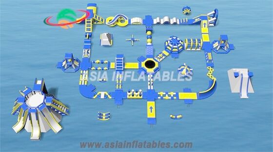 Floating Blue 50 x 40M Water Park สวนน้ำทำให้พองได้ Water Island