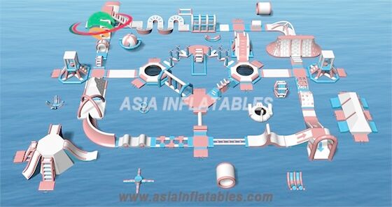ที่กำหนดเอง Floating Inflatable Aqua Park สวนน้ำทำให้พองสำหรับทะเล